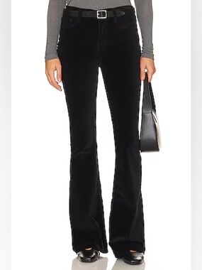 FRAME Le High Flare Black Velour Pants Sz 34